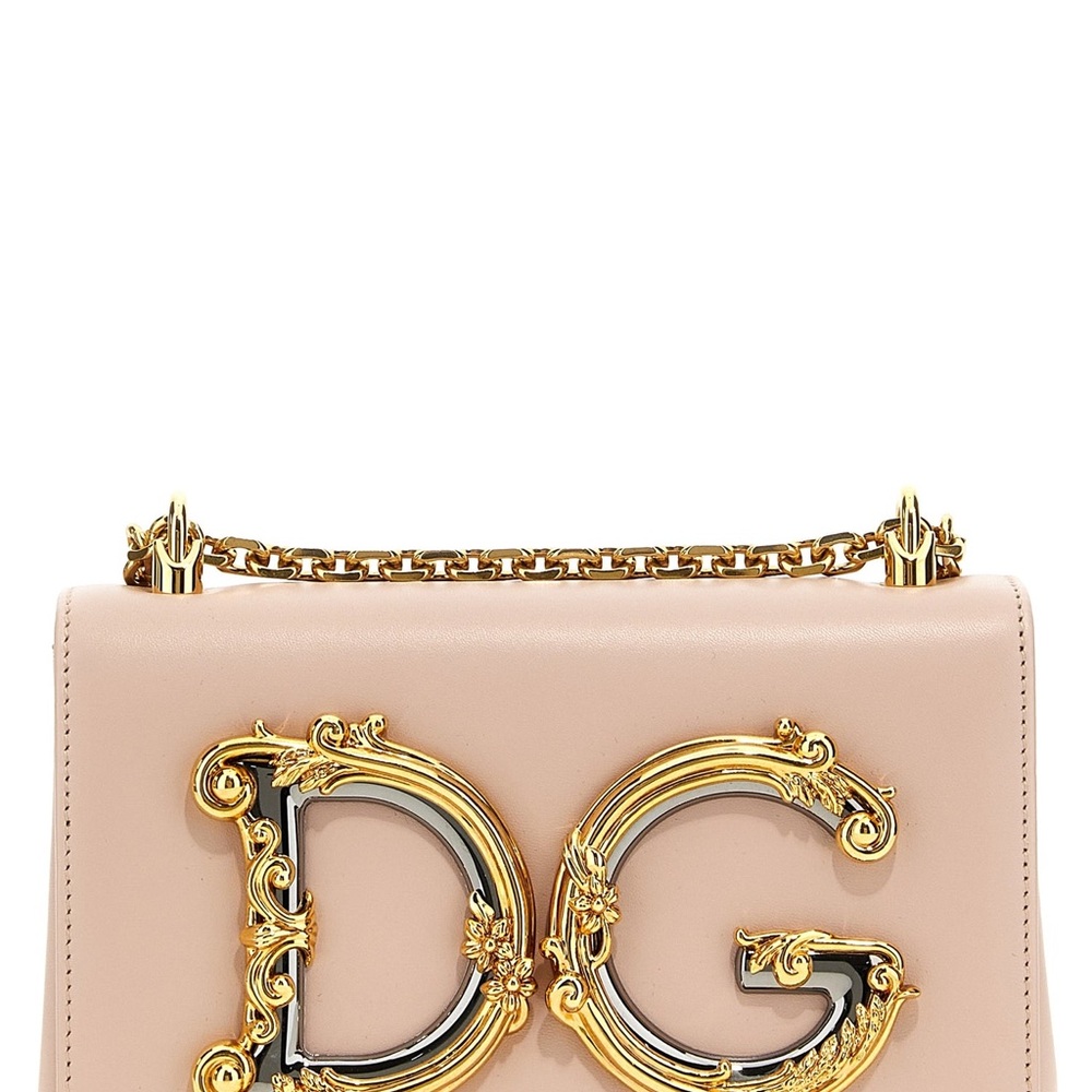 Dolce & Gabbana Pink Gold Shoulder Bag with Chain Strap